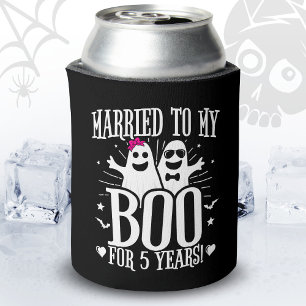 October Wedding Anniversary Funny 5th Anniversary Can Cooler