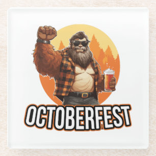 Octoberfest Bigfoot  Glass Coaster