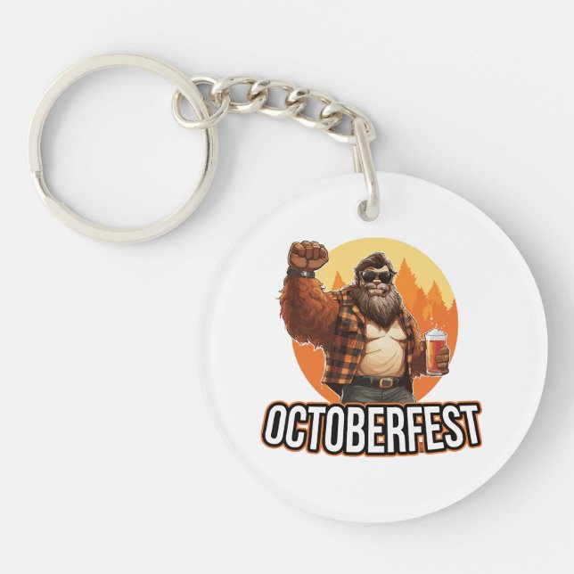 Octoberfest Bigfoot  Key Ring (Front)