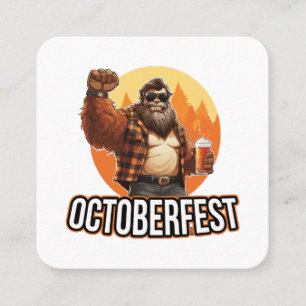 Octoberfest Bigfoot Square Business Card