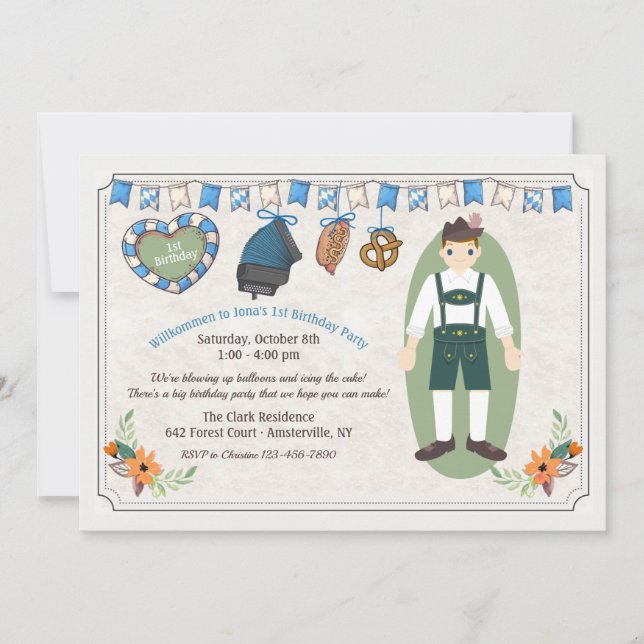 Octoberfest Boy  Invitation (Front)