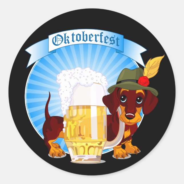 Octoberfest Dachshund Stickers (Front)