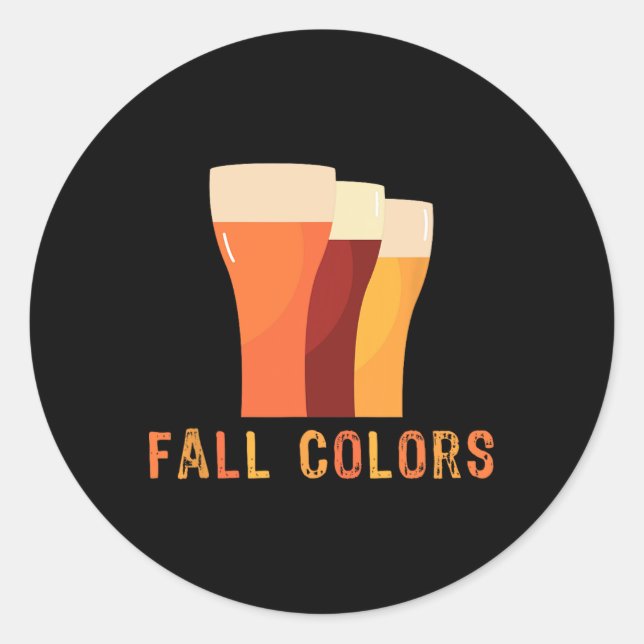 Octoberfest Fall Colours Funny Beer Drinking Vinta Classic Round Sticker (Front)