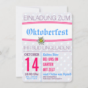 Octoberfest invitation minimalistic