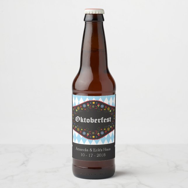 Octoberfest, Oktoberfest Beer Bottle Label Custom (Front)
