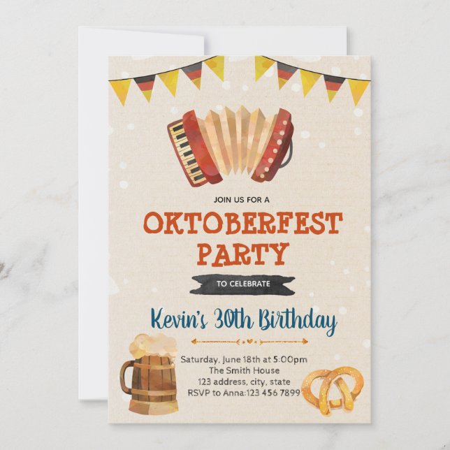 Octoberfest theme party invitation (Front)