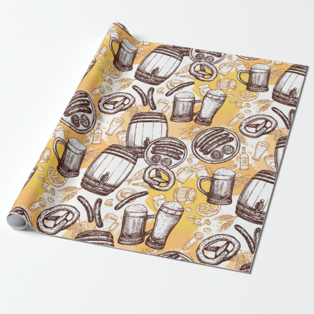 Octoberfest Wrapping Paper (Unrolled)