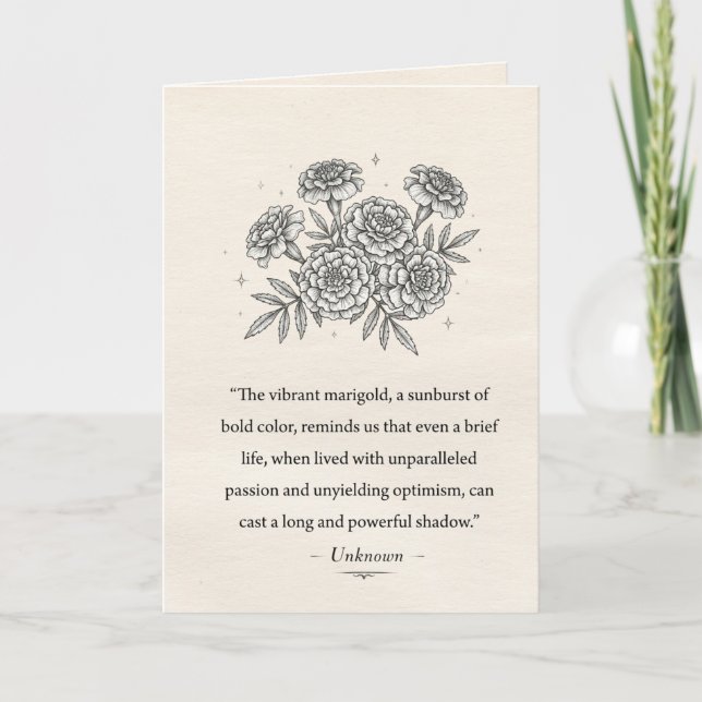 October's Marigold Card (Front)