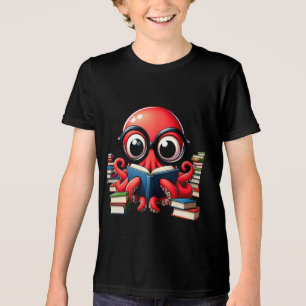 Octobus Reading A Book T-Shirt Tri-Blend Shirt