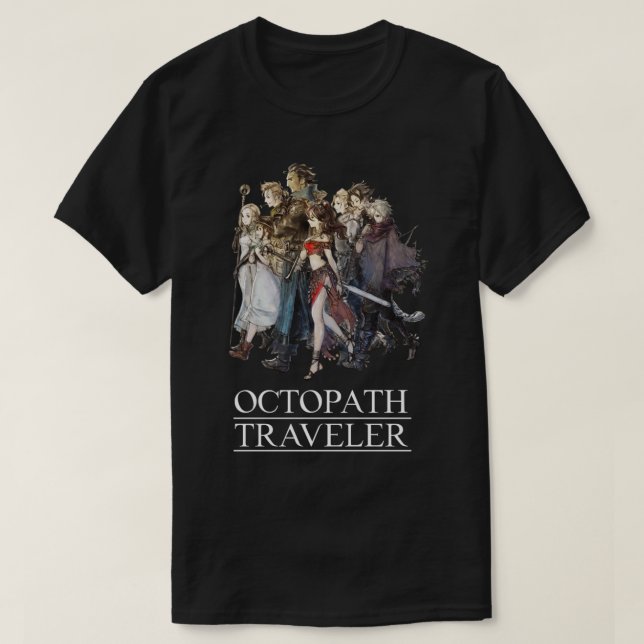 Octopath Traveller®  Travelers Logo [w White Text] T-Shirt (Design Front)