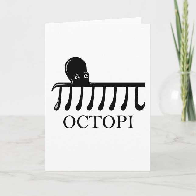 Octopi - Funny Pi Octopus Math Holiday Card (Front)