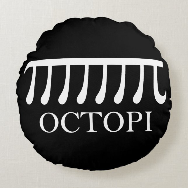 Octopi - Funny Pi Octopus Math Round Cushion (Front)