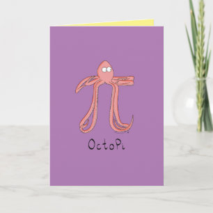 Octopi Octopus Pi Day Funny Greeting Card