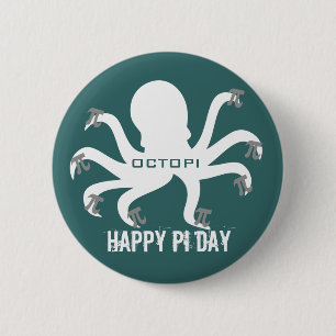 Octopi Pi Day 6 Cm Round Badge