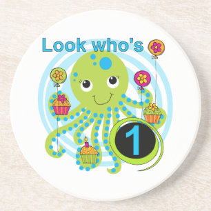 Octopus 1st Birthday T-shirts and Gifts Coaster