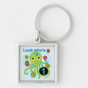 Octopus 1st Birthday T-shirts and Gifts Key Ring