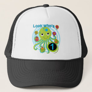 Octopus 1st Birthday T-shirts and Gifts Trucker Hat
