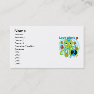 Octopus 2nd Birthday T shirts and Gifts Business Card
