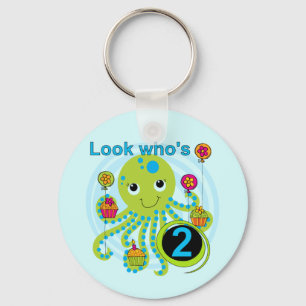 Octopus 2nd Birthday T shirts and Gifts Key Ring