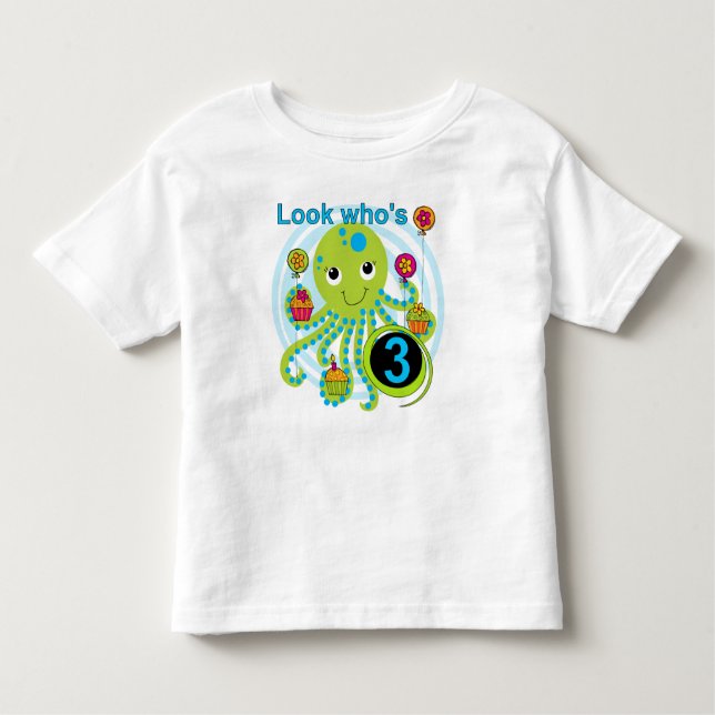 Octopus 3rd Birthday T-shirts and Gifts (Front)