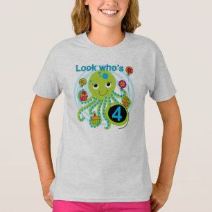 Octopus 4th Birthday T shirts and Gifts