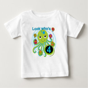 Octopus 4th Birthday T shirts and Gifts