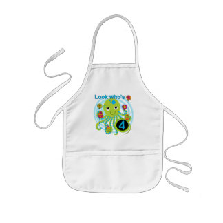 Octopus 4th Birthday T shirts and Gifts Kids Apron