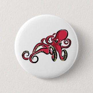 Octopus 6 Cm Round Badge