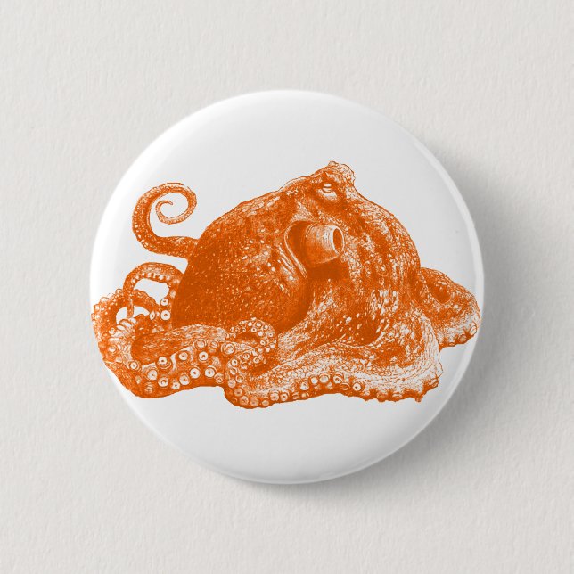 octopus 6 cm round badge (Front)