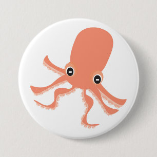 Octopus 7.5 Cm Round Badge