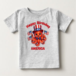 Octopus (7b) Patriotic Kid T-Shirt