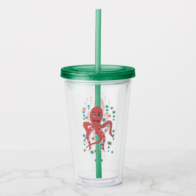 Octopus Acrylic Tumbler (Front)