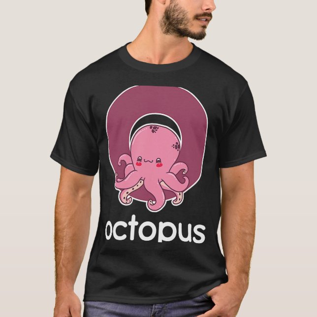 Octopus Alphabet Tentacle Squid  Fishing T-Shirt (Front)