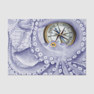 Octopus And Compass Purple Tissue Paper
