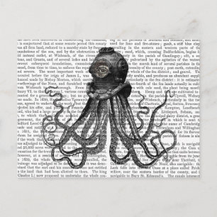 Octopus and Diving Helmet Postcard