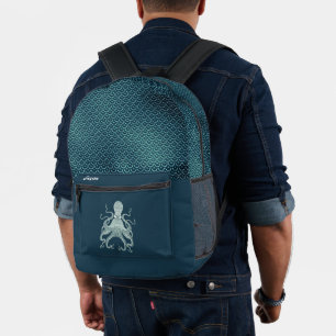 Octopus and Scales Personalised Printed Backpack