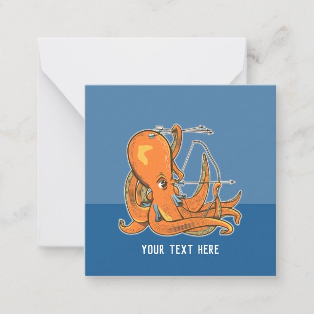 Octopus Archery Bow and Arrow Card (Front)