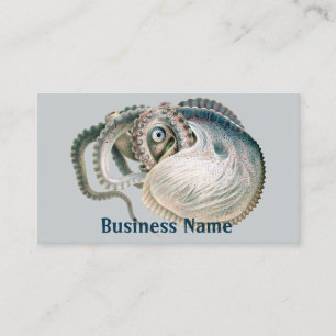 Octopus Argonaut, Vintage Marine Life Animals Business Card