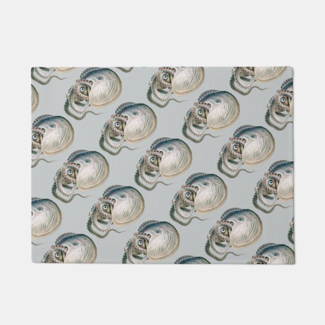 Octopus Argonaut, Vintage Marine Life Animals Doormat (Front)