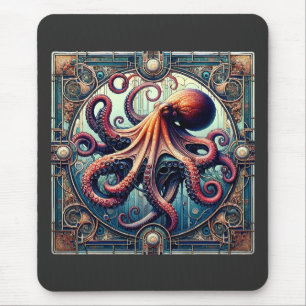 Octopus Art Deco Mouse Pad