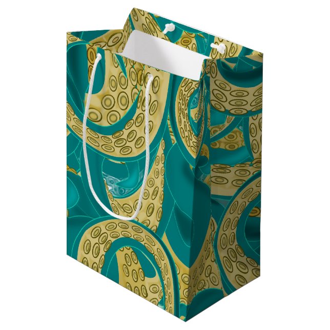 Octopus Art - Migned Drawing  Medium Gift Bag (Front Angled)