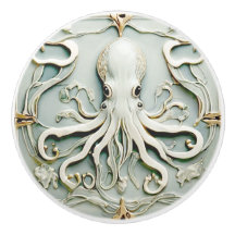 Octopus Art Nouveau Faux Relief Antique Mint
