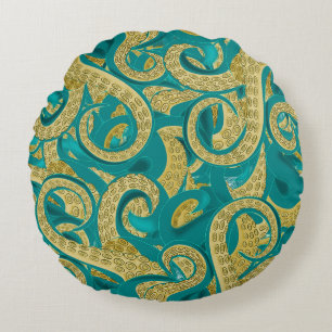 Octopus Art Round Pillow - Painting