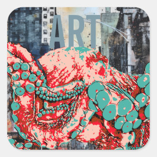 octopus art sticker