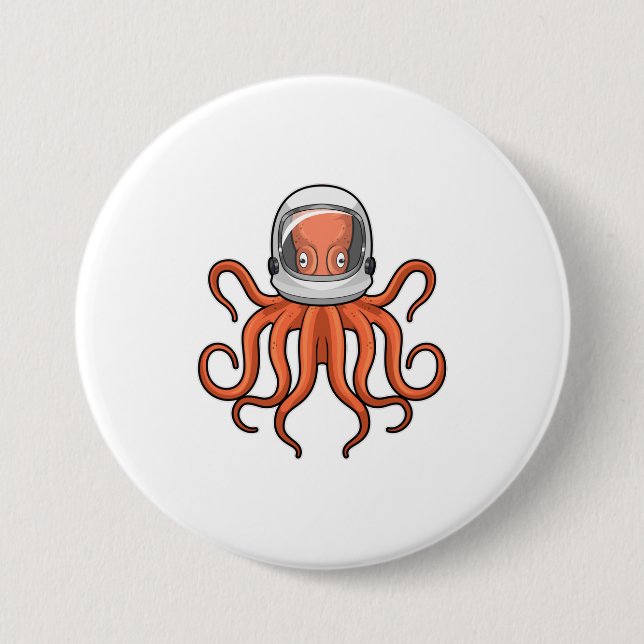 Octopus as Astronaut 7.5 Cm Round Badge (Front)