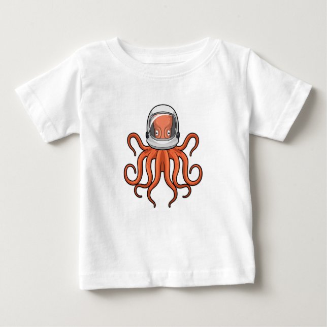 Octopus as Astronaut Baby T-Shirt (Front)