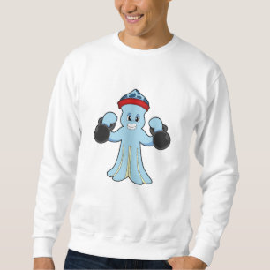 Octopus as Bodybuilder with Dumbbells Sweatshirt