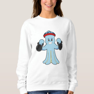 Octopus as Bodybuilder with Dumbbells Sweatshirt