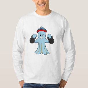 Octopus as Bodybuilder with Dumbbells T-Shirt