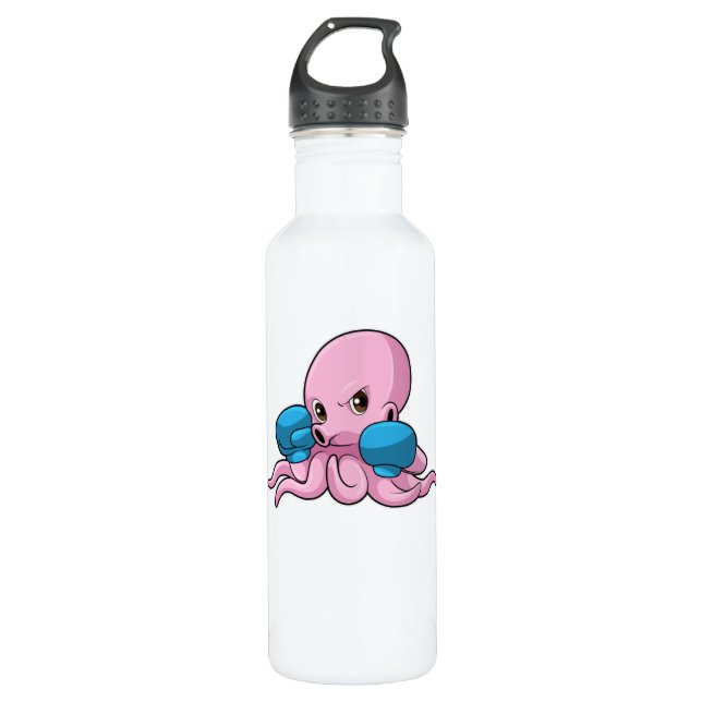 Octopus as Boxer with Boxing gloves 710 Ml Water Bottle (Front)